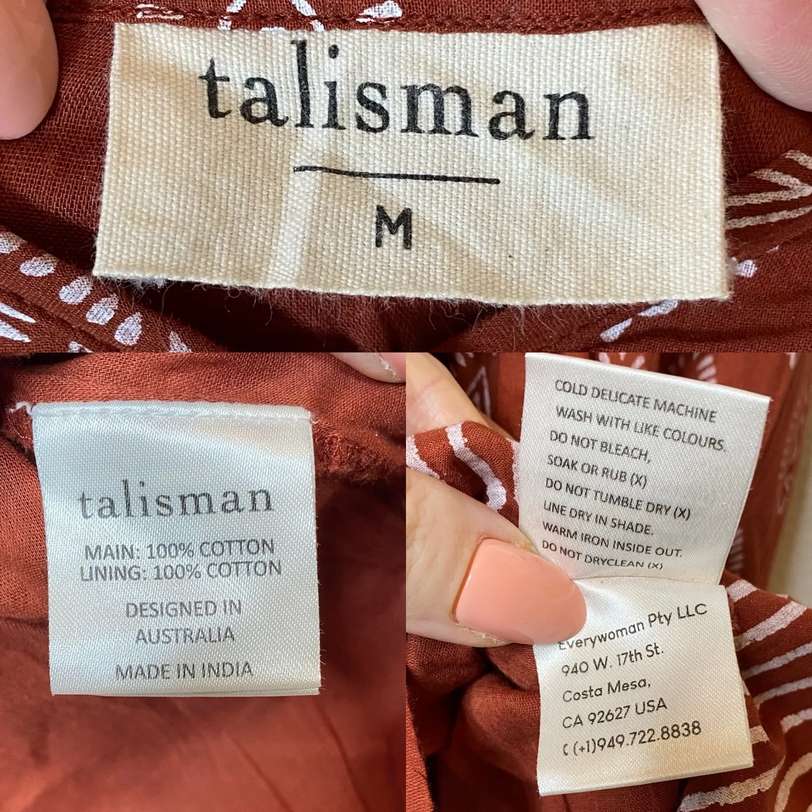 Talisman Babydoll Dress Brown Size M - Image 5