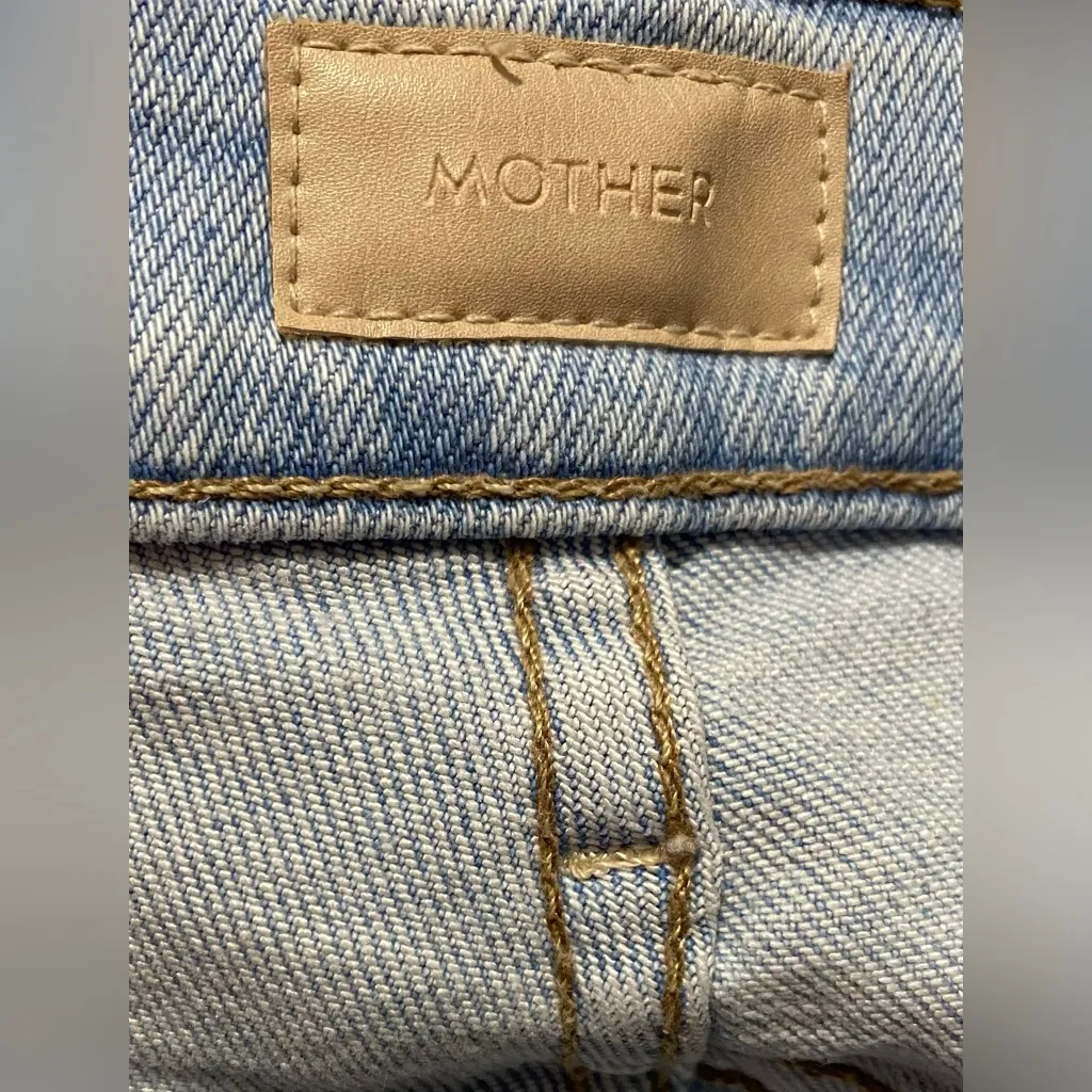 MOTHER The Mid Rise Dazzler Ankle Fray Jeans Blue Size 34 - Image 6