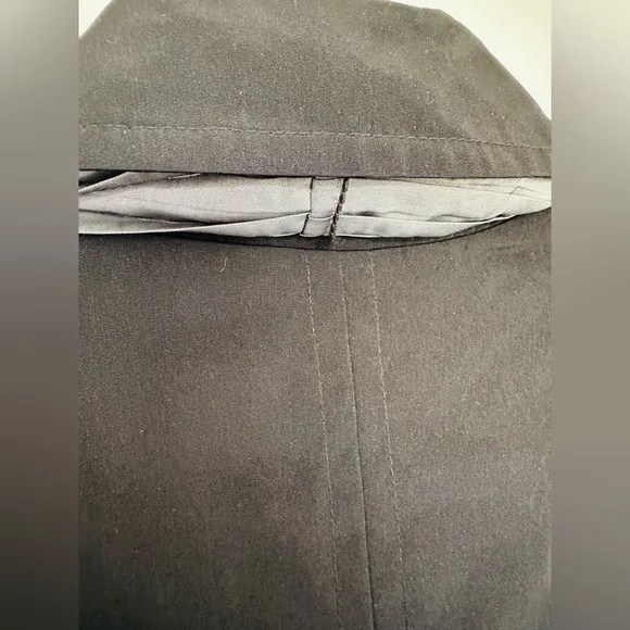 London Fog‎ Woman’s Rain Coat/Jacket Black/Silver L With Silver/Gray Scarf/Cuffs - Image 5