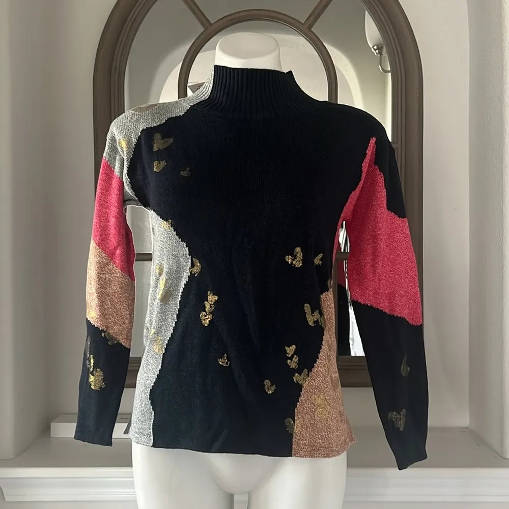 NIC+ZOE Petite Glowing Embers Sweater, Indigo Multi Size PP/PXS New w/Tag $158 - Image 2