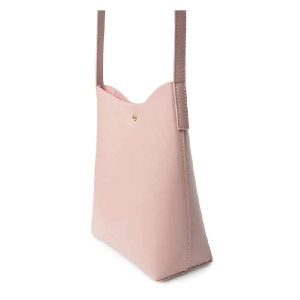 Samara Shoulder Bag Crossbody Adjustable Strap Peony Vegan Leather Valentine Pink - Image 5