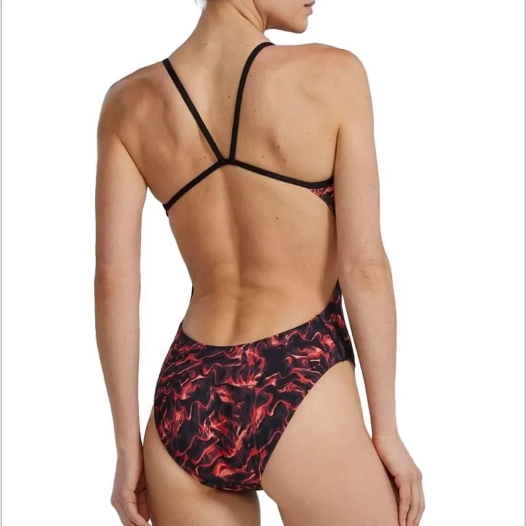 TYR Energia Cutoutfit Durafast Elite One Piece Swimsuit Red new size large Black - Image 5