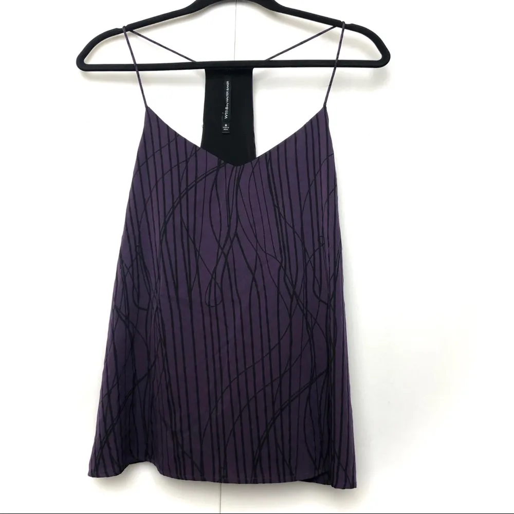 W118 by Walter Baker Purple and Black Racerback Swing Tank - Image 2
