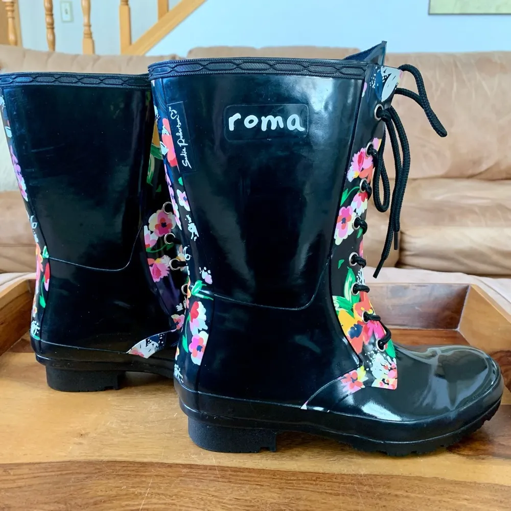 ROMA Sadie Robertson Floral Rain Boots - Image 4