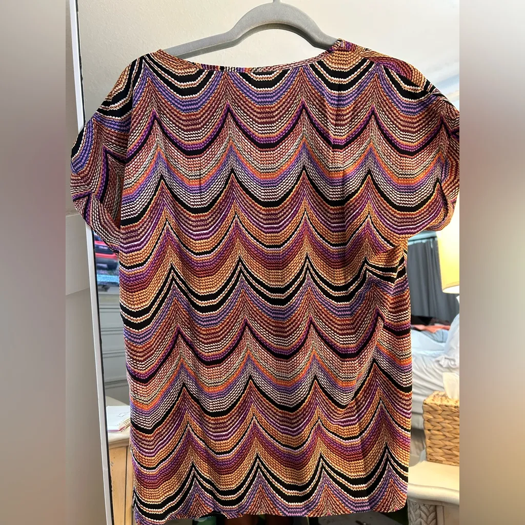 NEW QUEZHU Blouses Elegant V Neck Chiffon Blouse Top Shirt S Purple - Image 4