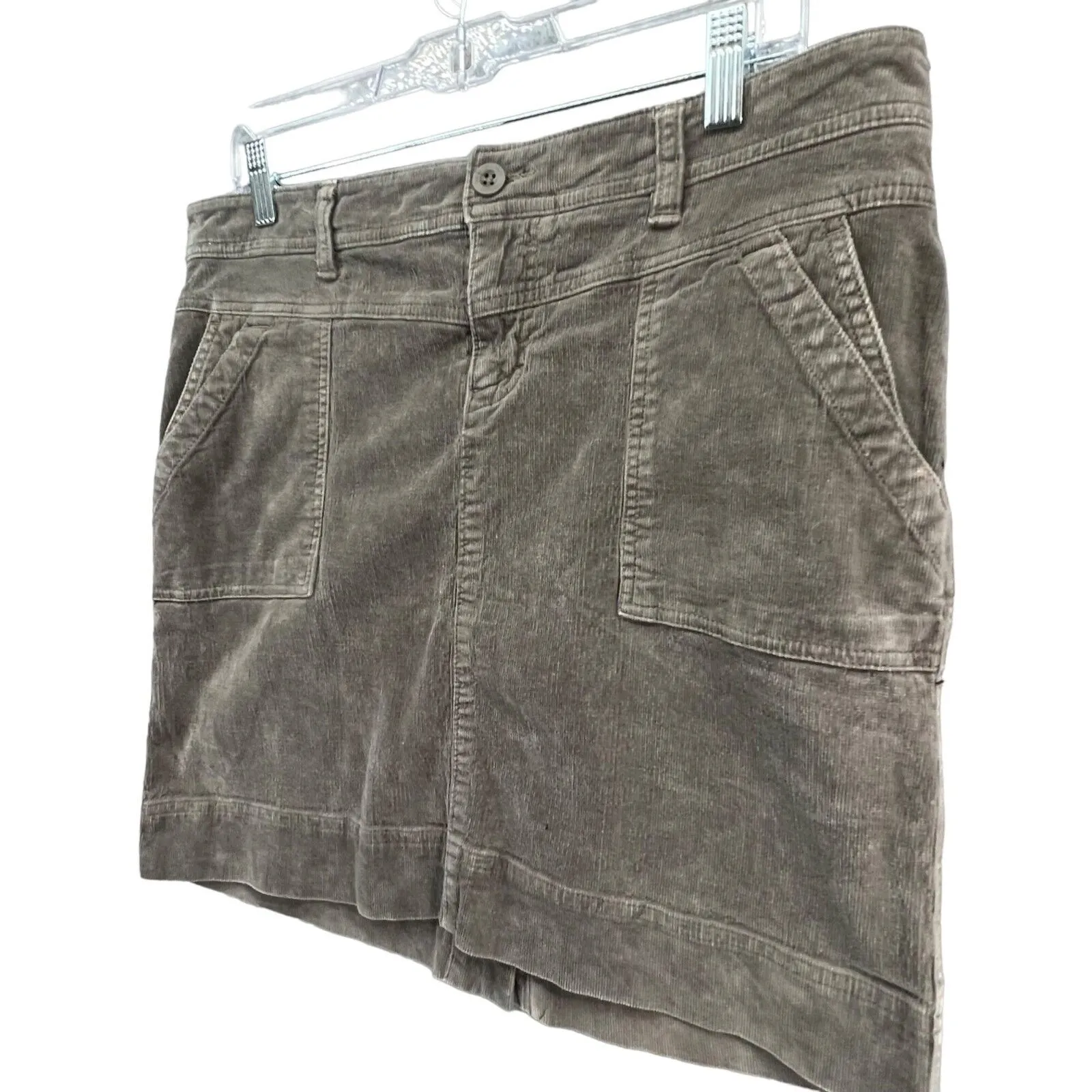 The North Face Mini Skirt Women 10 Brown Khaki Corduroy Pockets Gorpcore Granola - Image 3