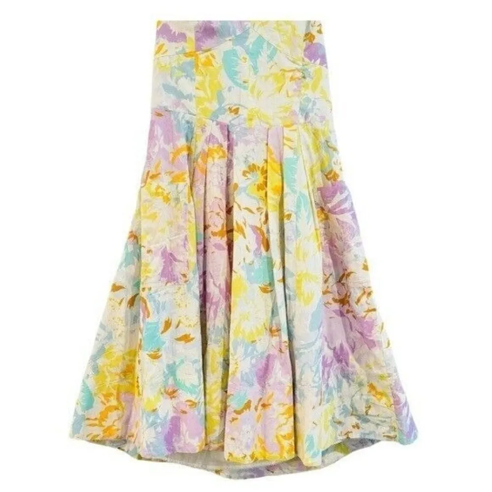 ANTHROPOLOGIE Maeve Sweetheart Corset A-Line Floral Dress Sleeveless Size LP NEW - Image 4