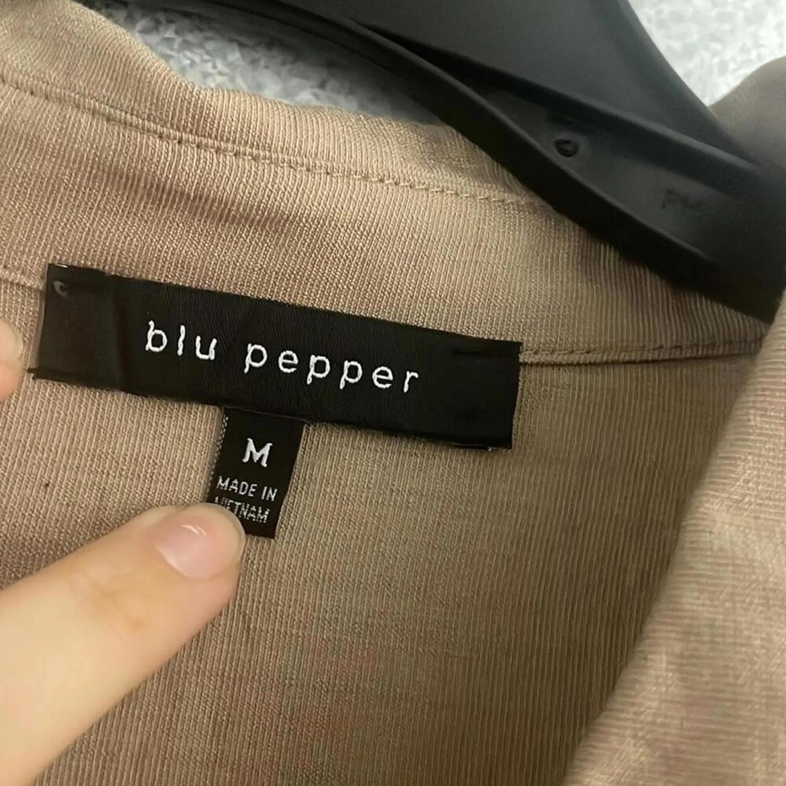 ✅Blu Pepper Tan Brown Drop Waist Causal Minimalist Sleeve work shirt dress - Image 7