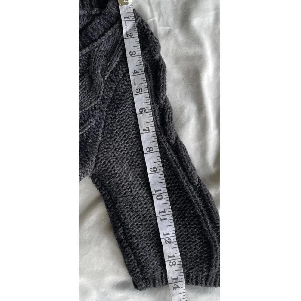 Vintage American Eagle Women’s sz Medium Cropped Pullover Gray Knitted Sweater - Image 5