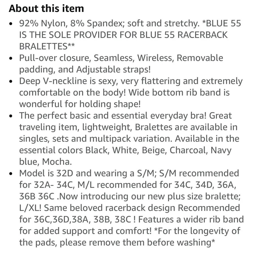 Black Adjustable Strap Bra with Molded Removable Cups Size undefined - Image 4