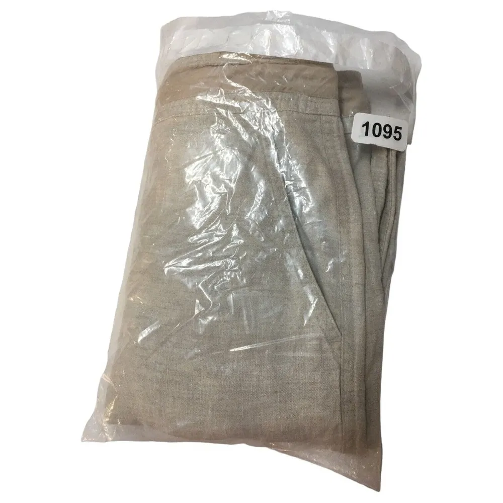 Talbots Pants Womens 10P Pure Irish Linen Mid Rise Straight Capri Pockets Tan - Image 11