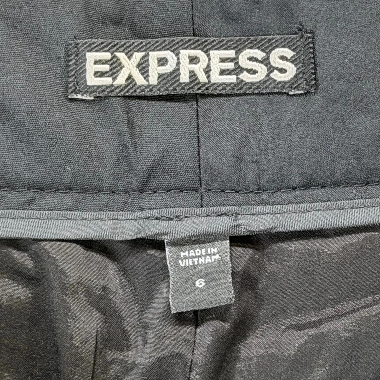 Express Tweed Shorts Women 6 Silver Metallic Black Pockets Cuffed Lined Party - Image 9