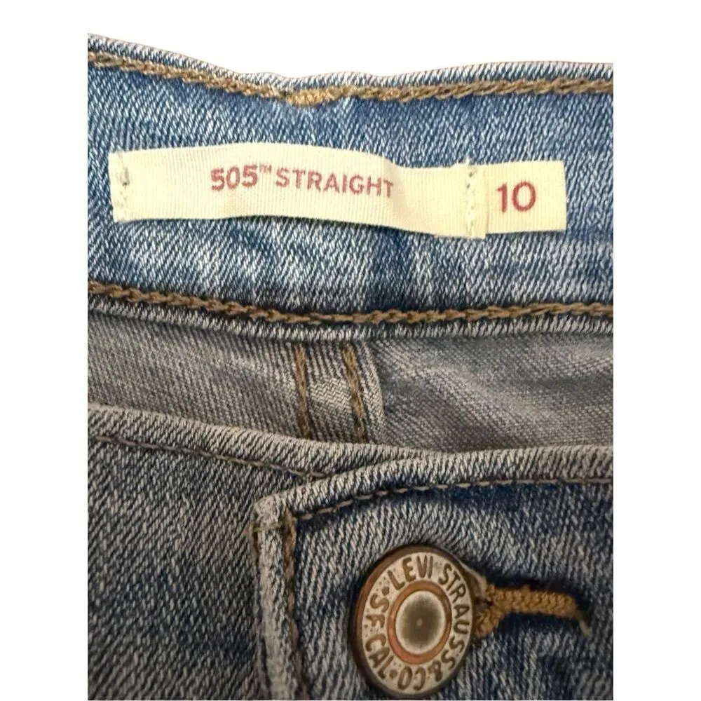 Levi’s Women’s 505 Straight Midrise Jeans Light Wash Sz 10 - Image 3