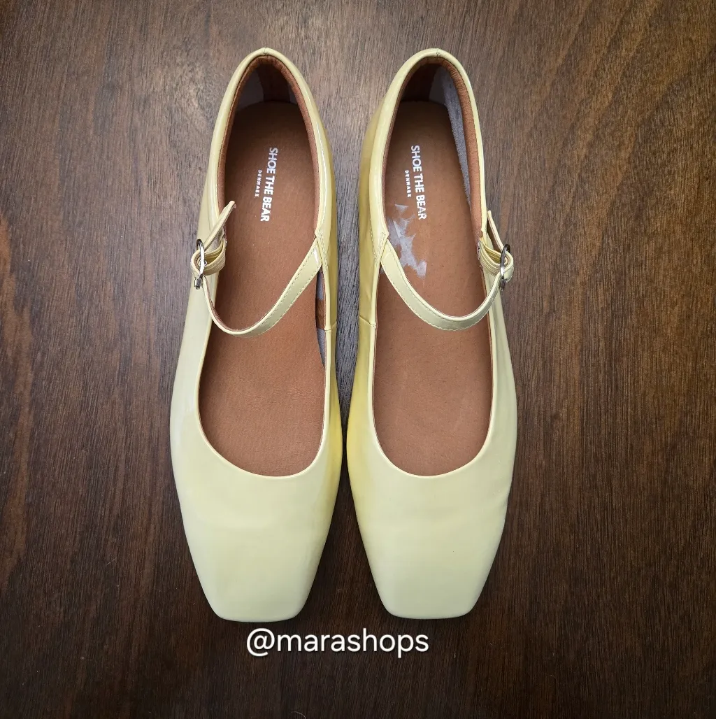 Shoe The Bear Maya Patent Ballerina Mary Jane Flats Yellow Size 9 - Image 3