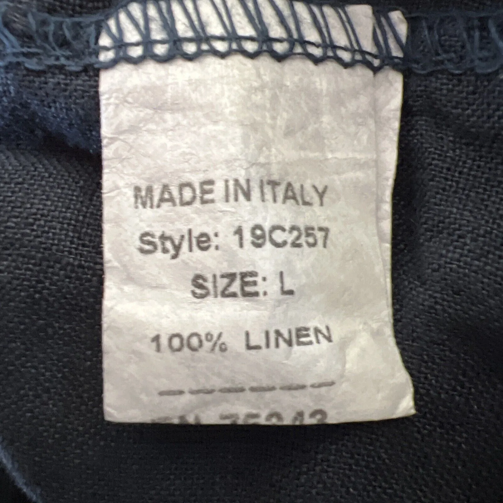 Francesca‎ Bettini Shirt Womens Medium Navy Blue Linen Lightweight Patch Pockets - Image 7