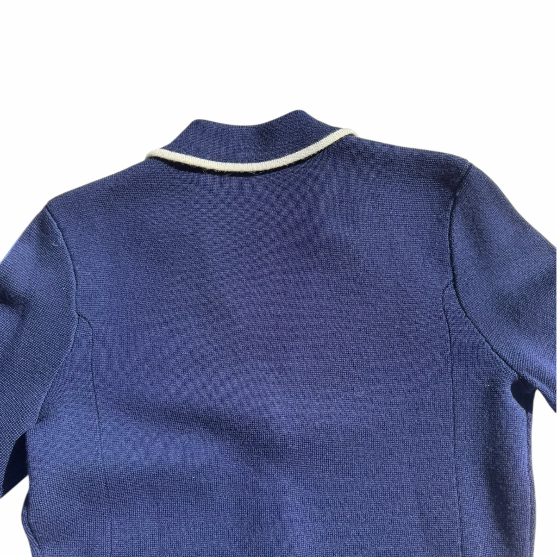 LAUREN RALPH LAUREN Wool ROYAL NAVY BLUE CREST COAT OF ARMS CARDIGAN SWEATER PM Size undefined - Image 7