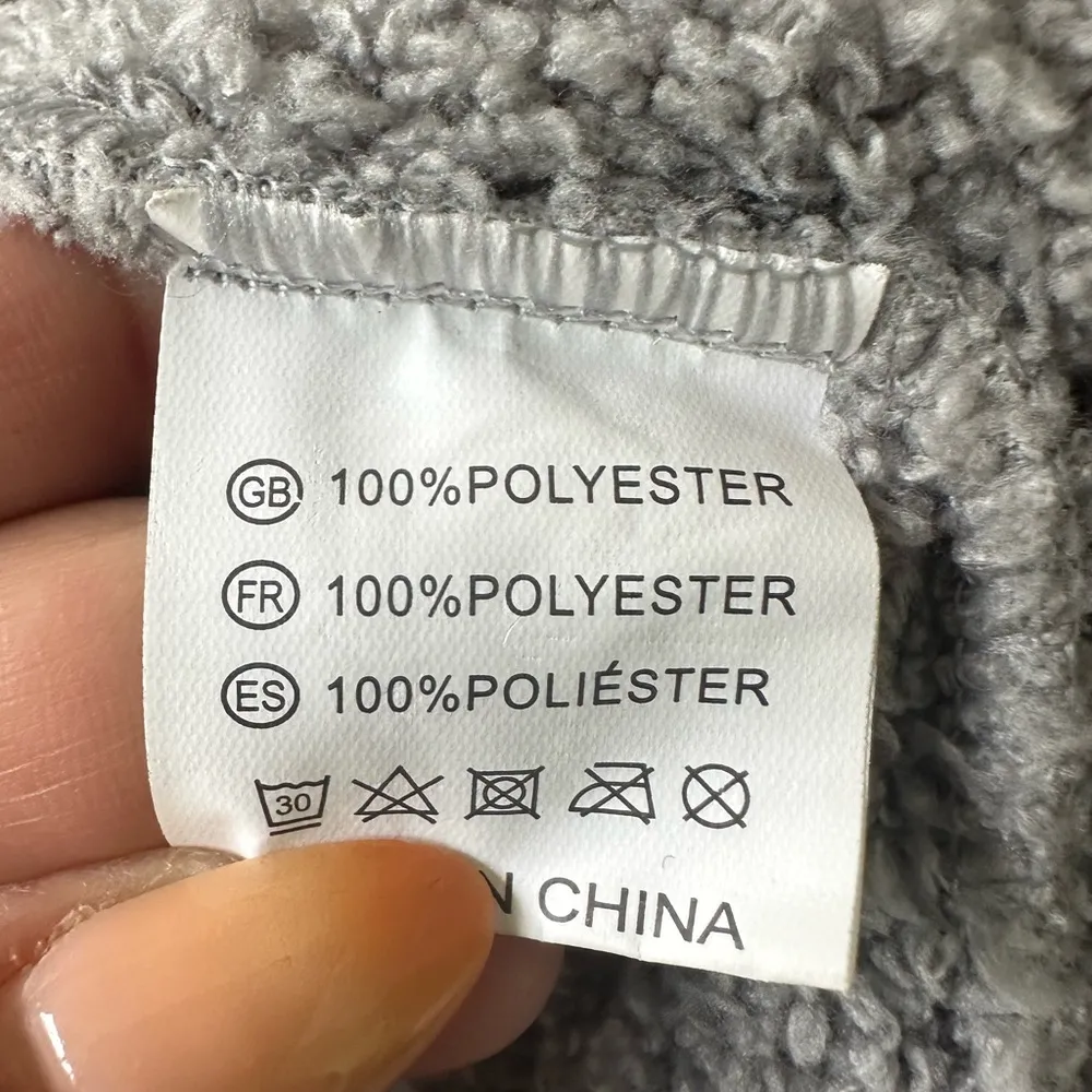 Wearable Oversized Blanket Fleece Hoodie Sweatshirt Kangaroo Pockets One Size Size undefined - Image 9