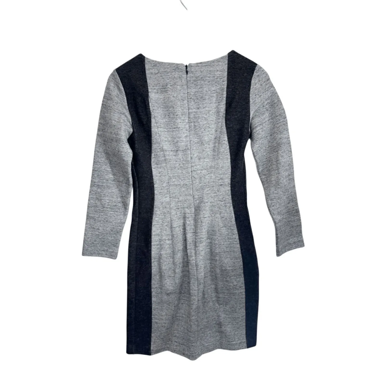 Club Monaco Mini Colorblock Dress Size XS Gray Black Long Sleeve Cotton Blend - Image 2