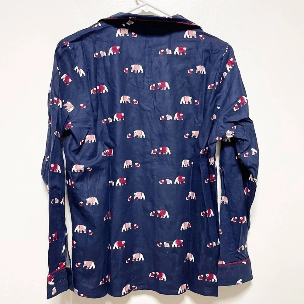 Maison De Nimes Polar Bear Blue Pajama Top Size M - Image 5
