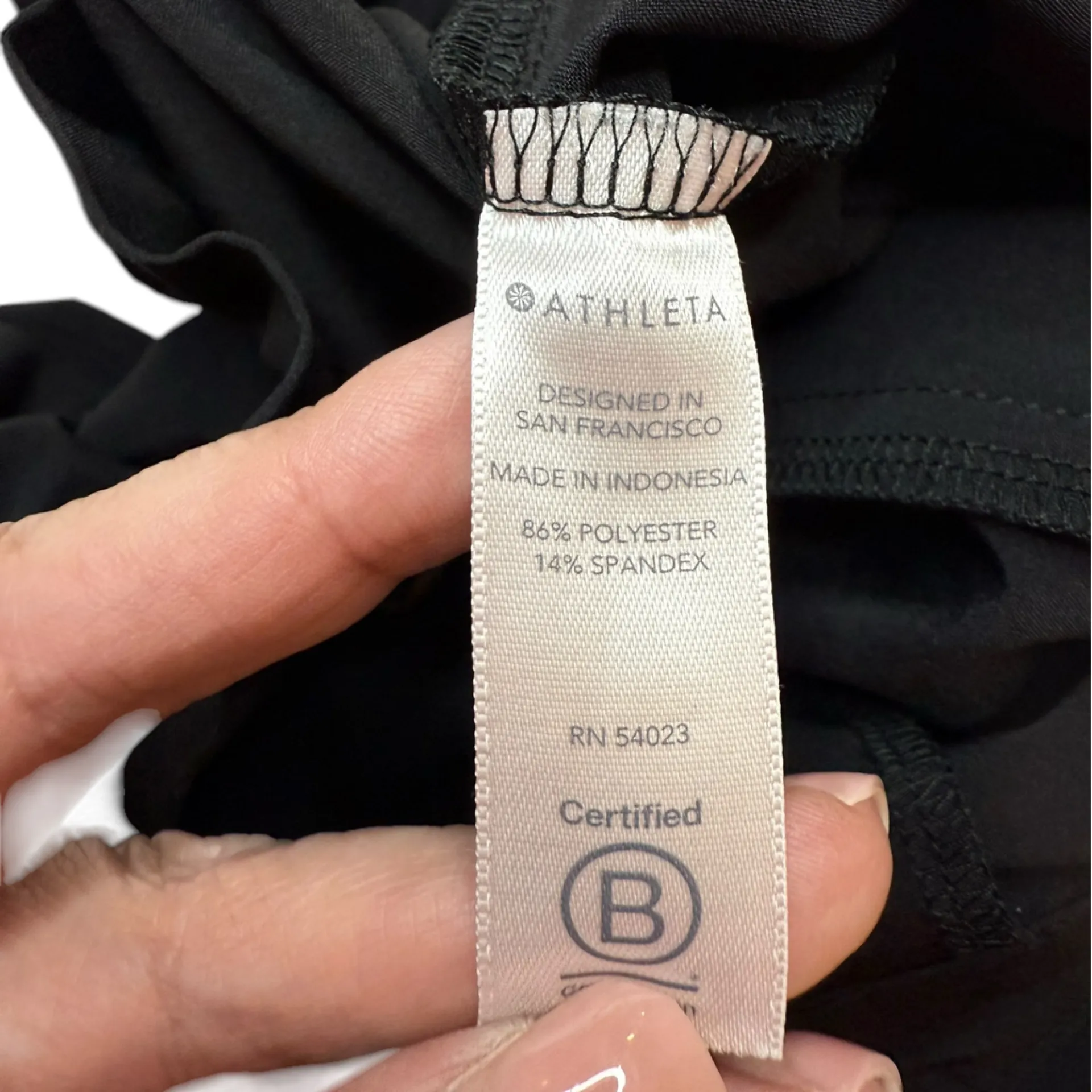 Athleta Skyline Pant ll Black High Rise Paper Bag Waist Attached Tie Belt Size 2 - Image 8