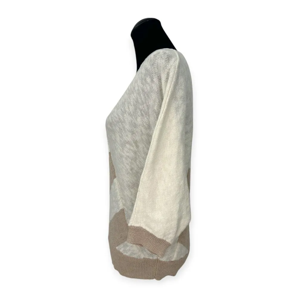 CHICO'S | M | Striped Stella V-Neck 3/4 Dolman Sleeve Pullover Knit Sweater Top - Image 6