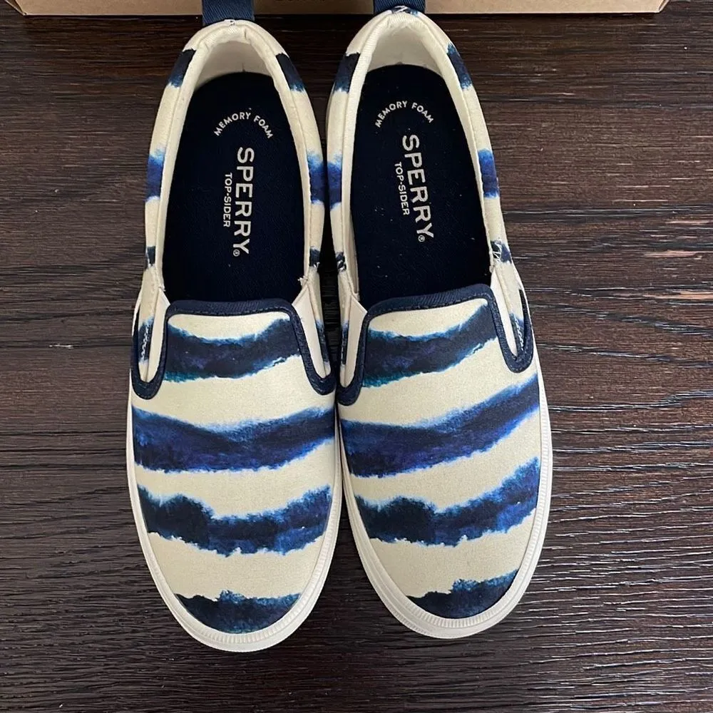 Sperry Crest Twin Gore Tie Dye Stripe Navy Slip-On Sneaker Women’s Size 6 New‎ - Image 6