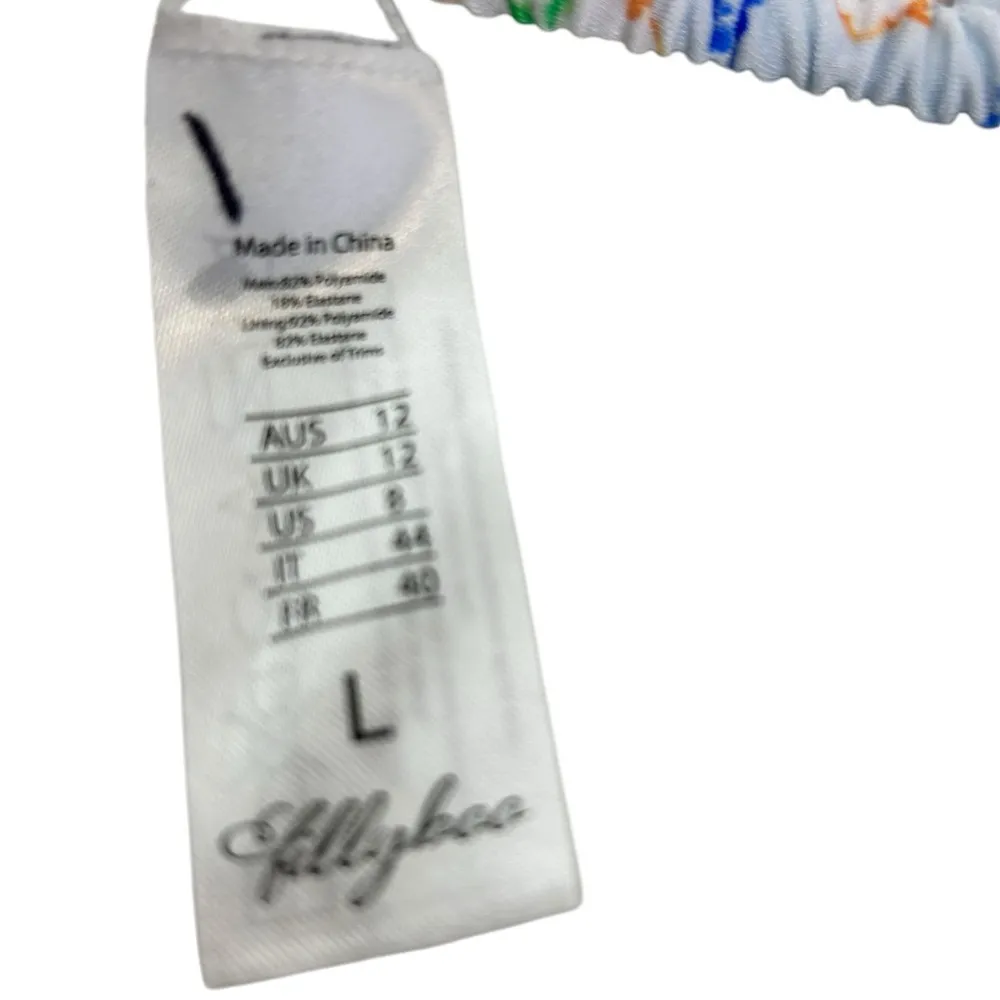 NEW Fillyboo Tea Cup Triangle String Bikini Top Swim Floral Tie Size Large Pink - Image 7