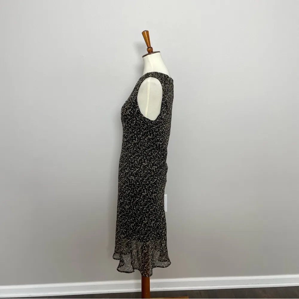 Vintage Midi Dress Polka Dots Stretchy Y2K Whimsigoth Grunge Fairygoth Fairy Black Size 14 - Image 8