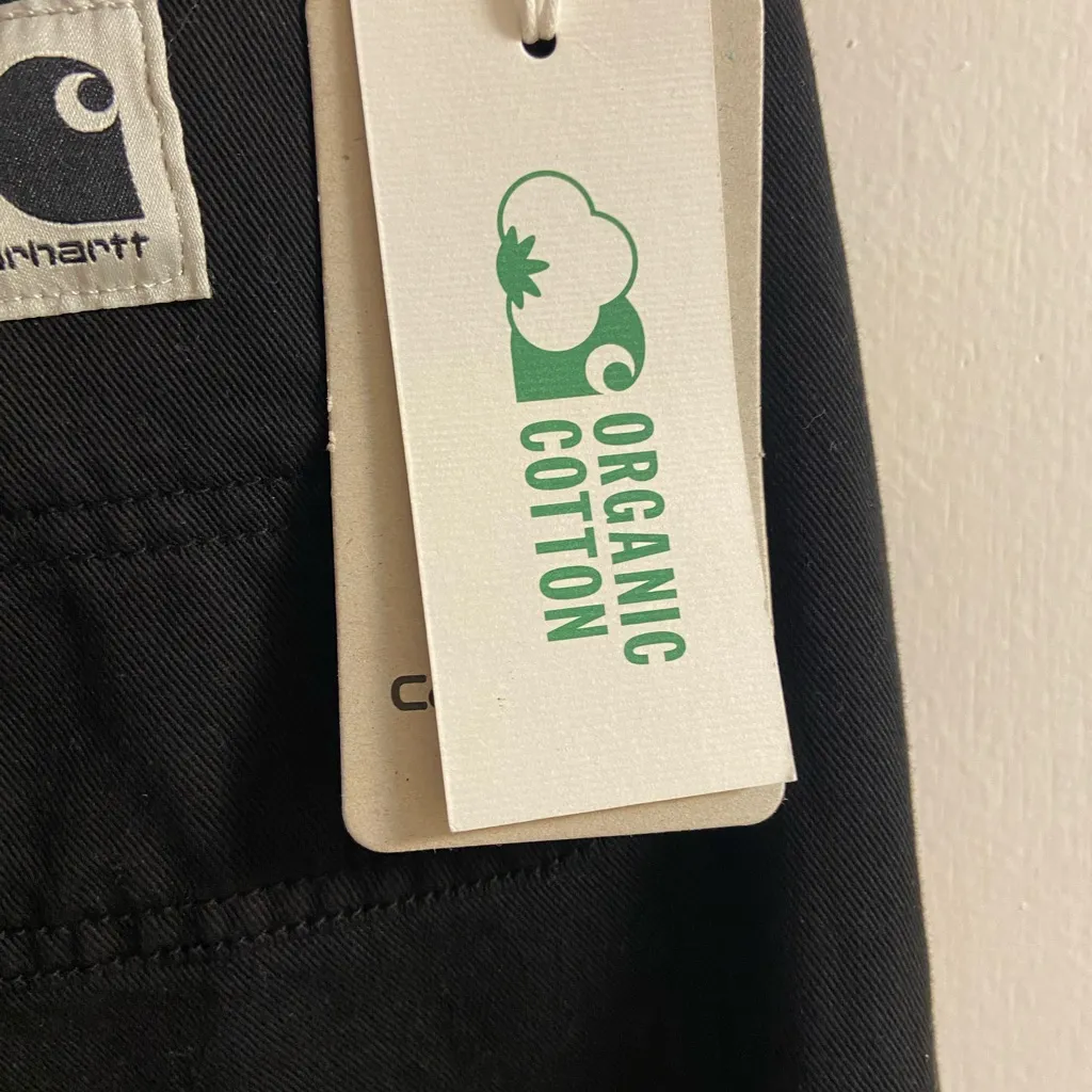 Carhartt simple pant black organic cotton wide leg jeans women 26 NWT - Image 10