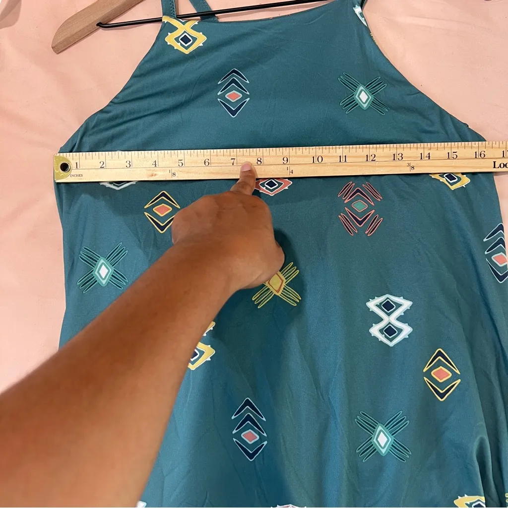 Patagonia Sliding Rock Dress Soft Stretch Printed Cowl Open Back‎ Shelf Bra L - Image 12