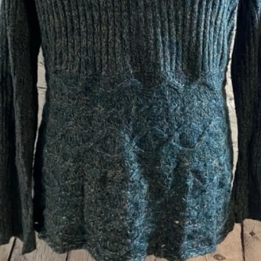 89th & Madison || Teal/white textured long sleeve cardigan sweater Blue Size M - Image 5