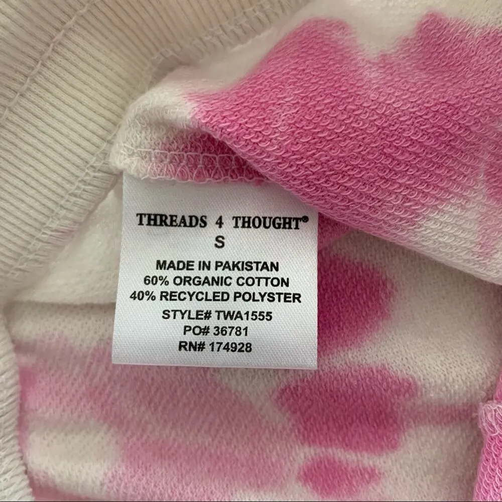 Threads 4 Thought Ivory and Pink Watercolor Tie Dye Pull On Shorts Small - Image 5