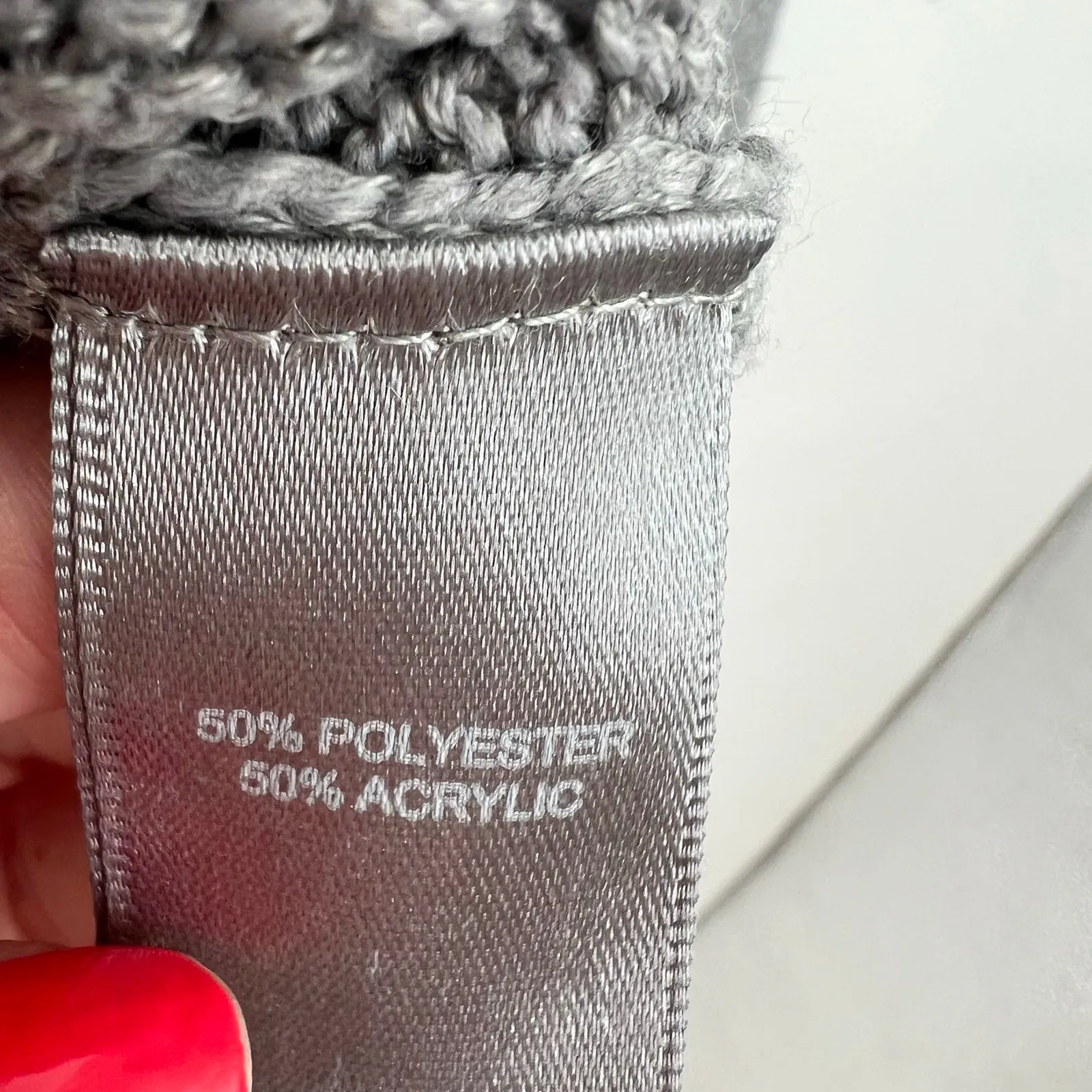 Marled Gray Heather Sweater Weather spell out Graphic Knit Hoodie Sweater XL - Image 6