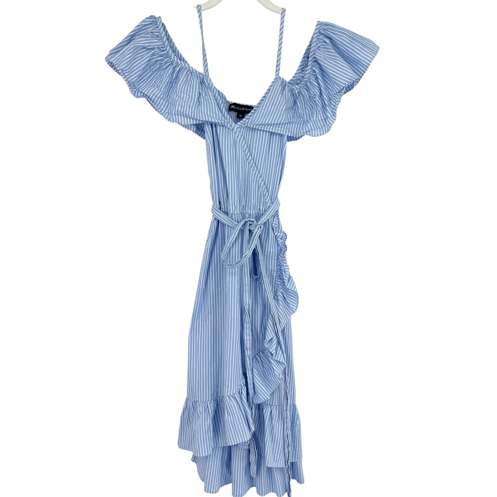 Jill Stuart Blue Striped Midi Dress - Image 5