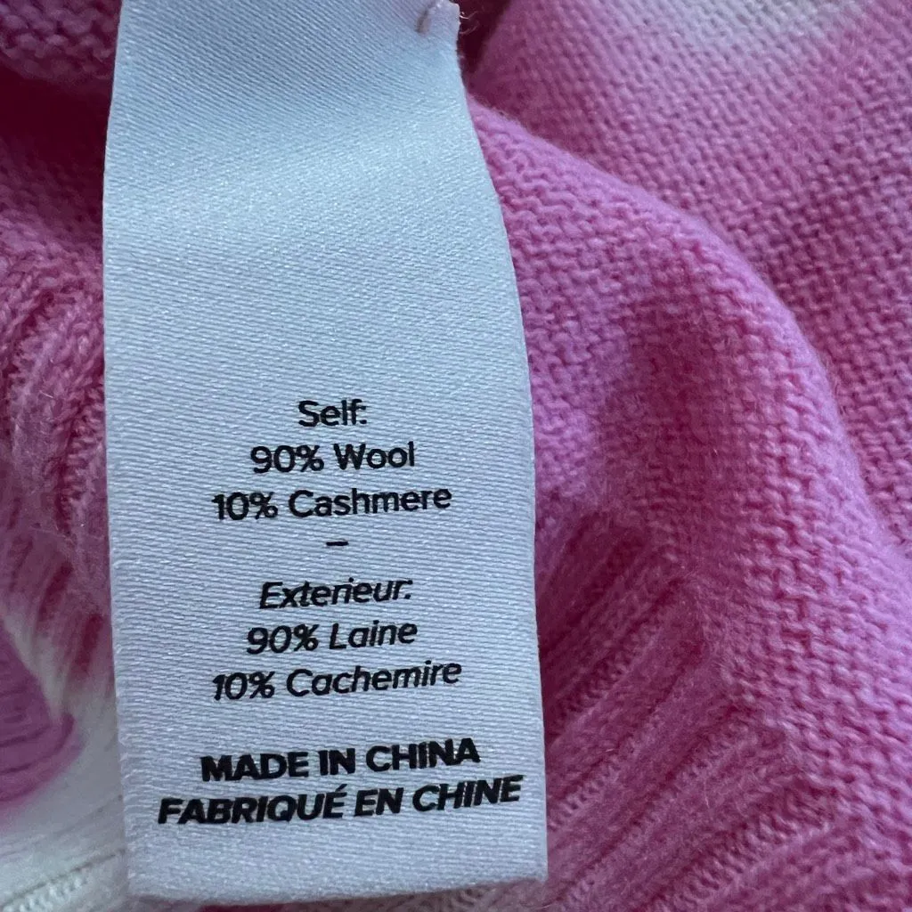 Cinq à Sept Kenny Pink Tie Dye Wool Cashmere Turtleneck Sweater Size S - Image 8