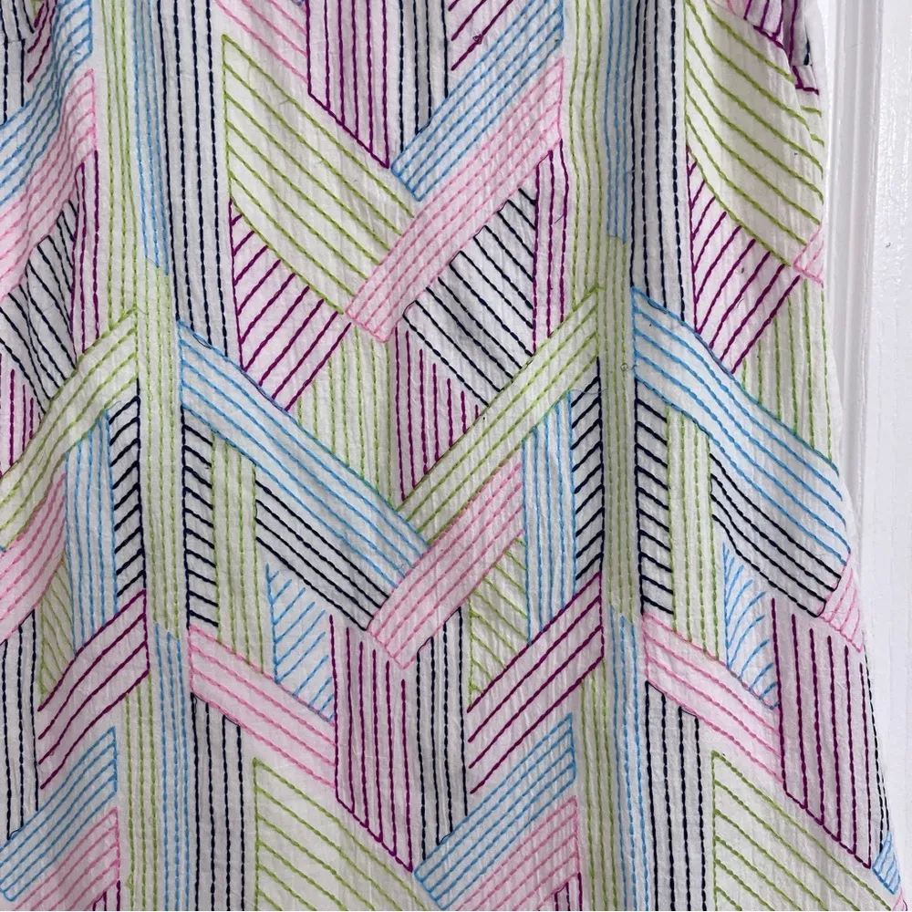 Skies Are Blue womens embroidered sleeveless cotton mini dress white small - Image 2