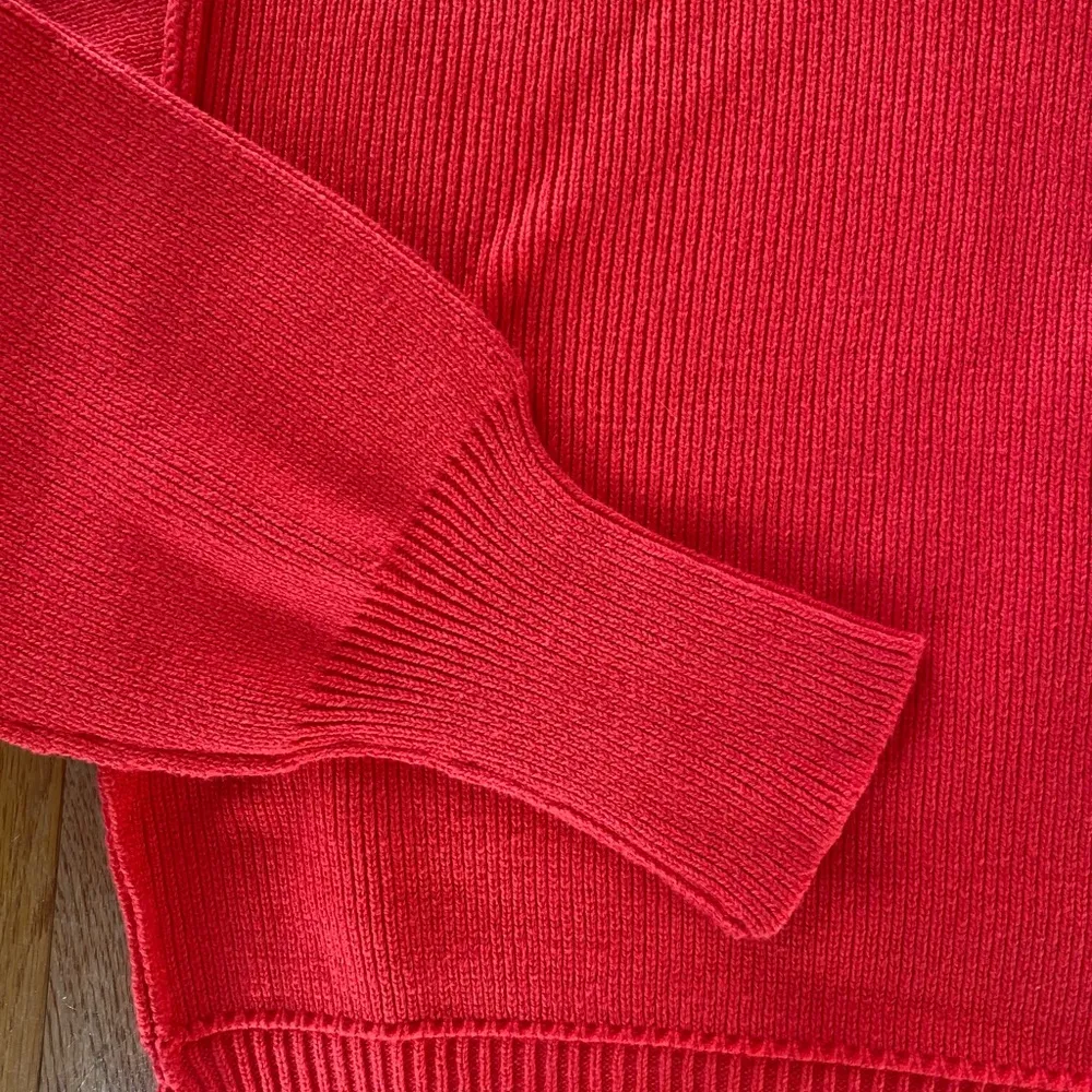 red boxy fit ribbed sweater pullover - Image 3