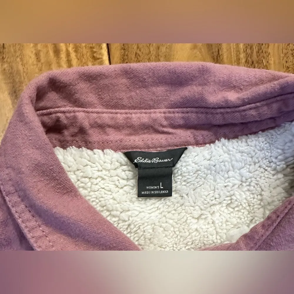 Eddie Bauer Sherpa-lined shirt/jacket, size large. - Image 2