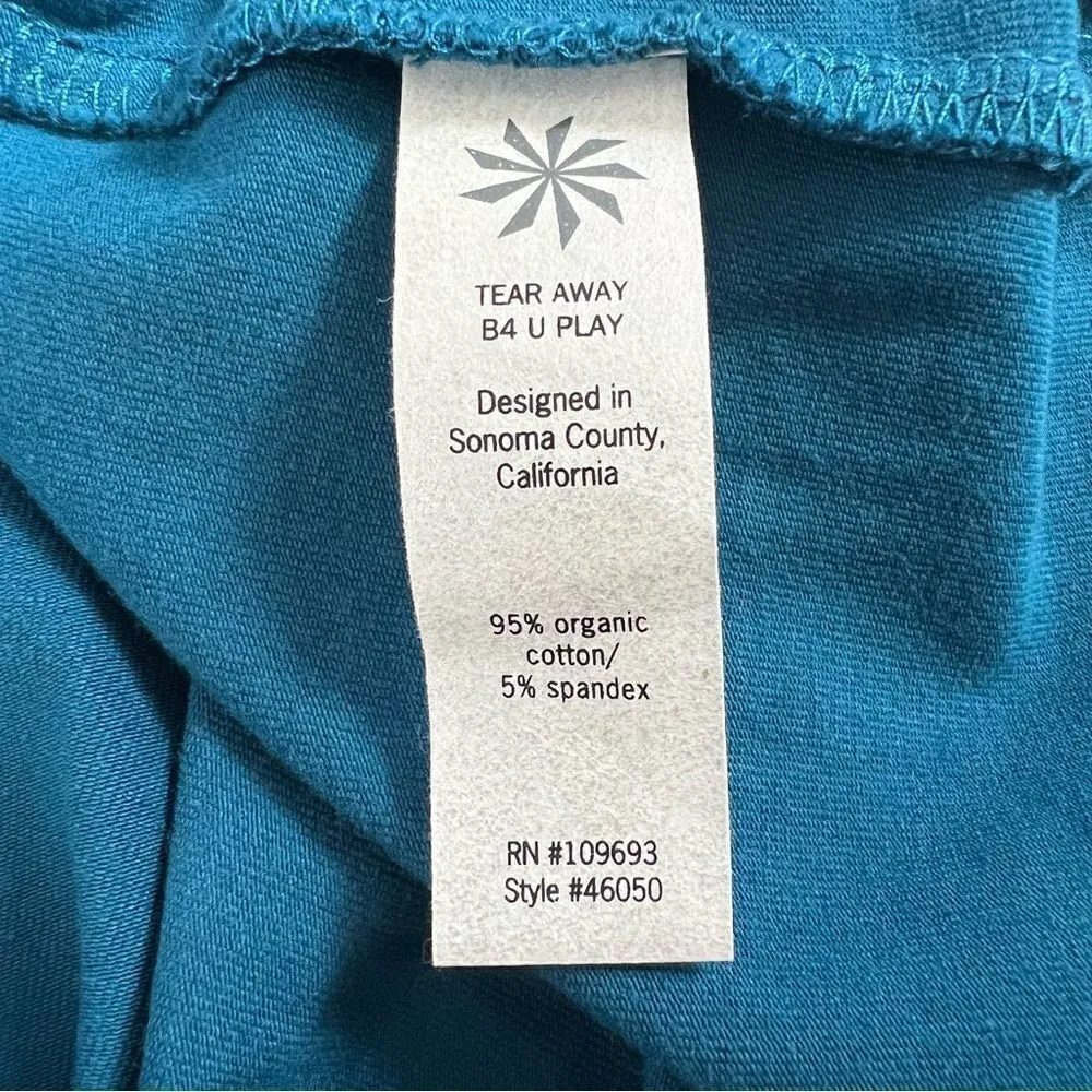 Athleta Senorita Blue Teal V-Neck Long Sleeve Organic Cotton Dress Large Tall - Image 7