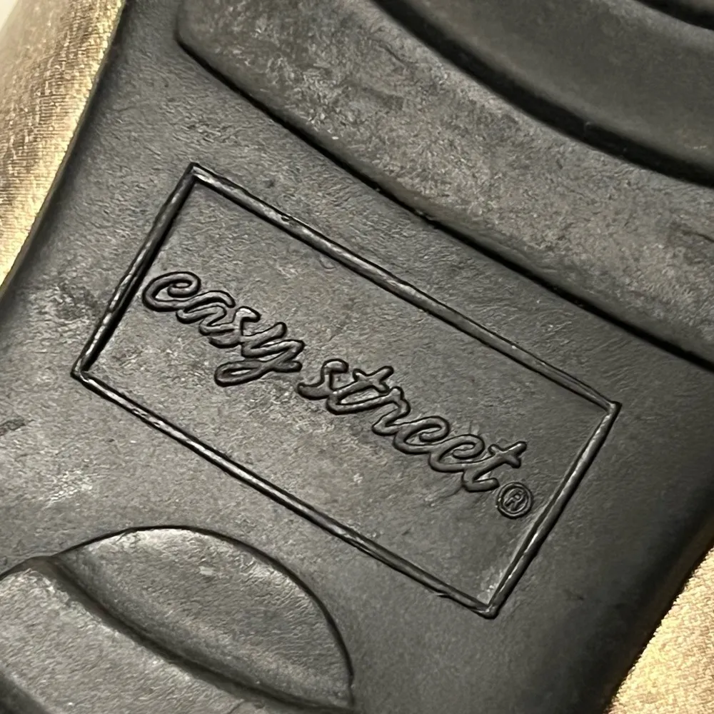 Easy Street Bronze Metallic Slip On Shoes Women’s Size 7.5 Lazer Cut Design - Image 12