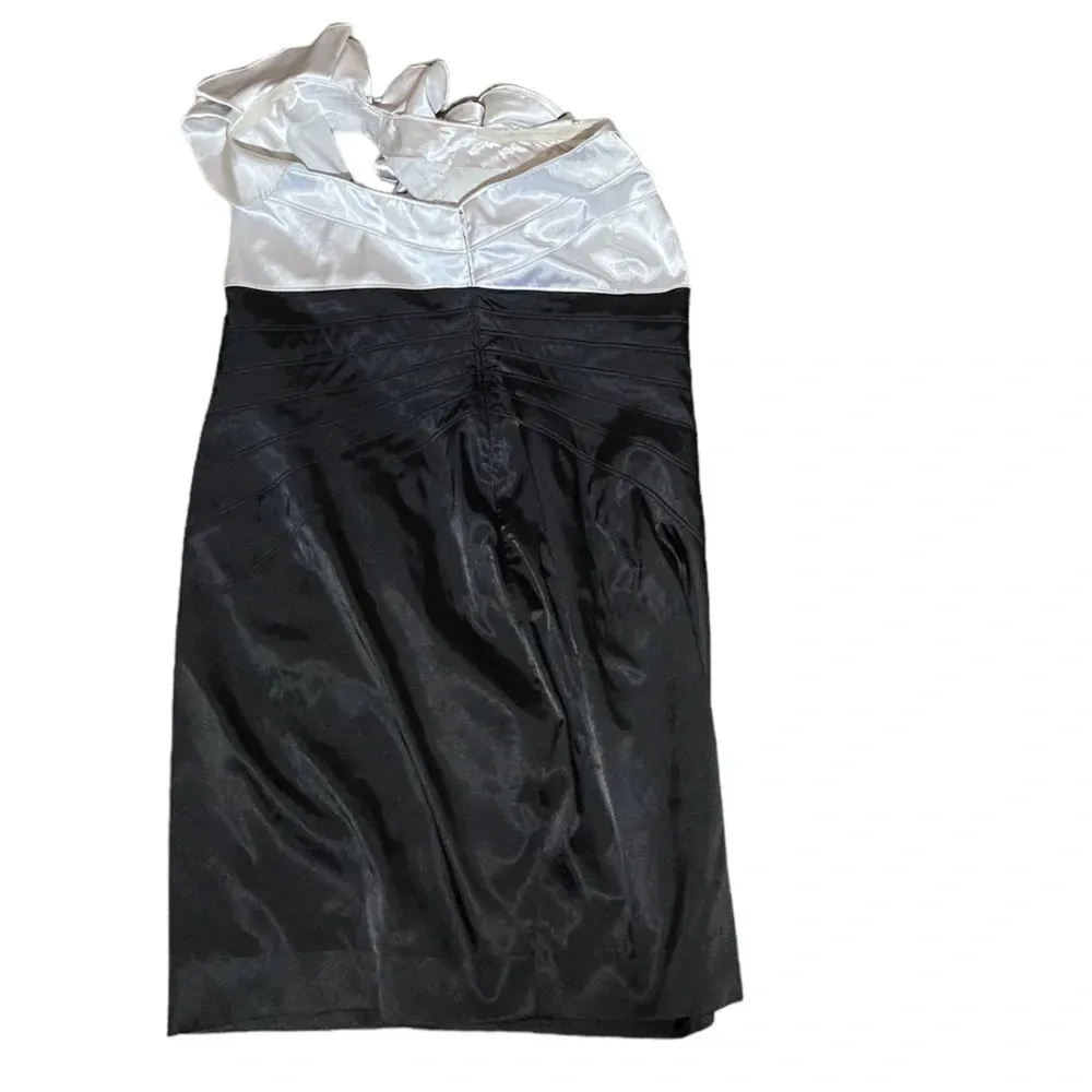 Adrianna Papell Boutique Womens Dress Size 14W‎ Black Floral White One Shoulder - Image 5