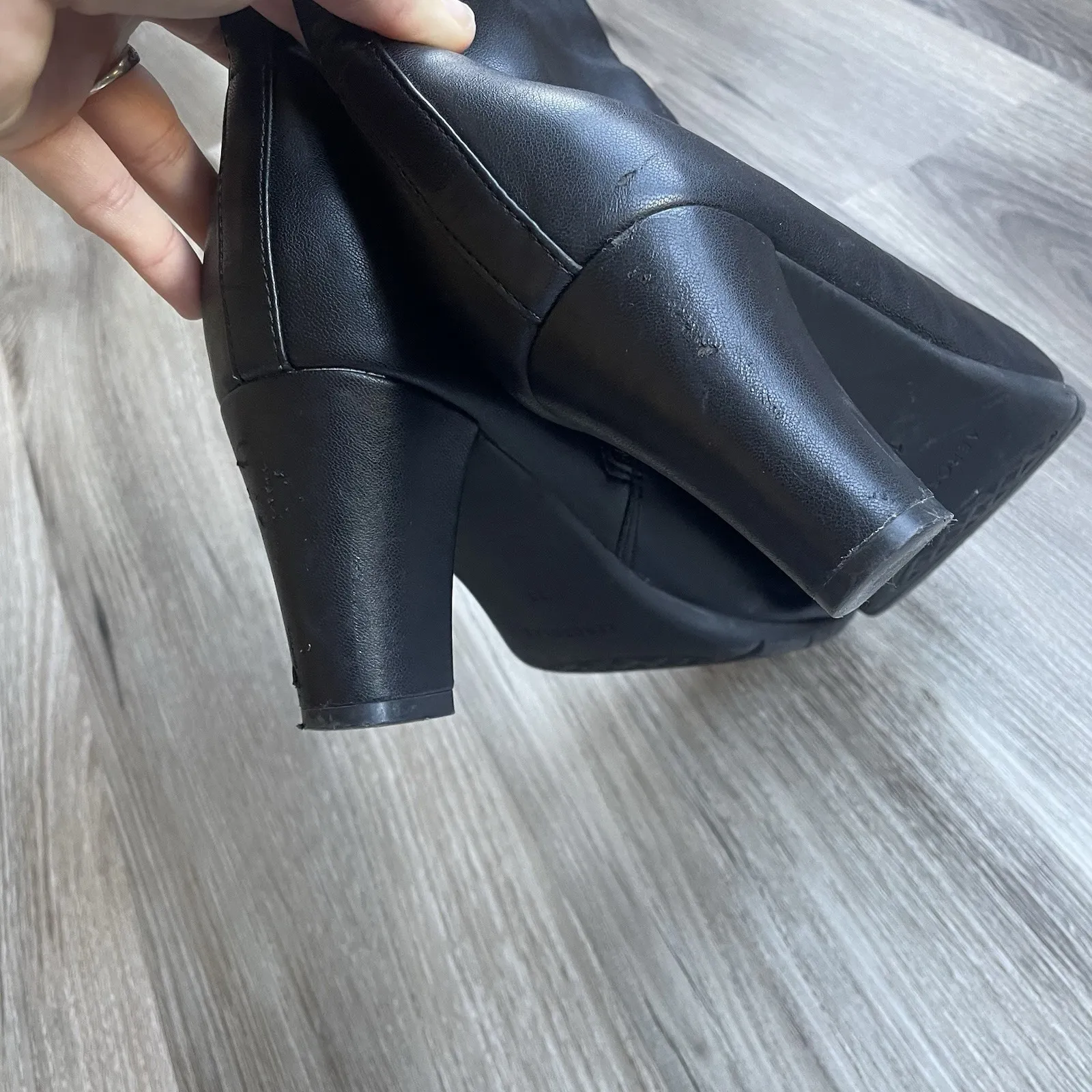 Aerosoles Women's Cinnamon Mid Calf Boot Size 11 Black Faux Leather Minimalist - Image 7