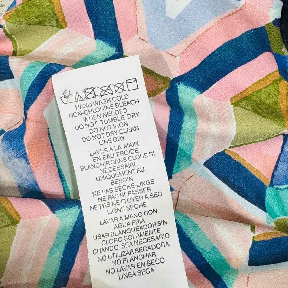 La Blanca SZ 14 Reversible Riviera Swim Bikini Bottoms Shirred Sides Geometric - Image 6