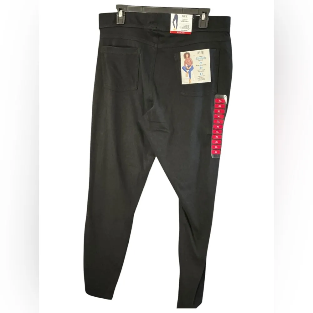 HUE Black Leggings Slim Fit Stretch - Image 3