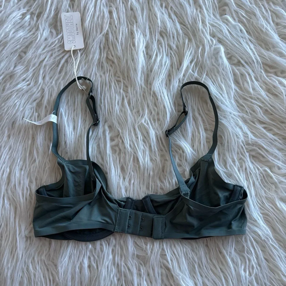 Aerie Smoothez Mesh Full Coverage Unlined Bra 32B Royal Palm - Image 5