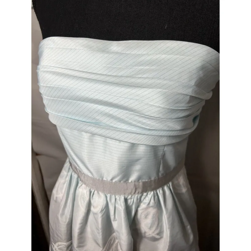 BCBG Maxazria Ombre Green‎ and Grey Cocktail Mini Strapless Dress Size 6 - Image 6