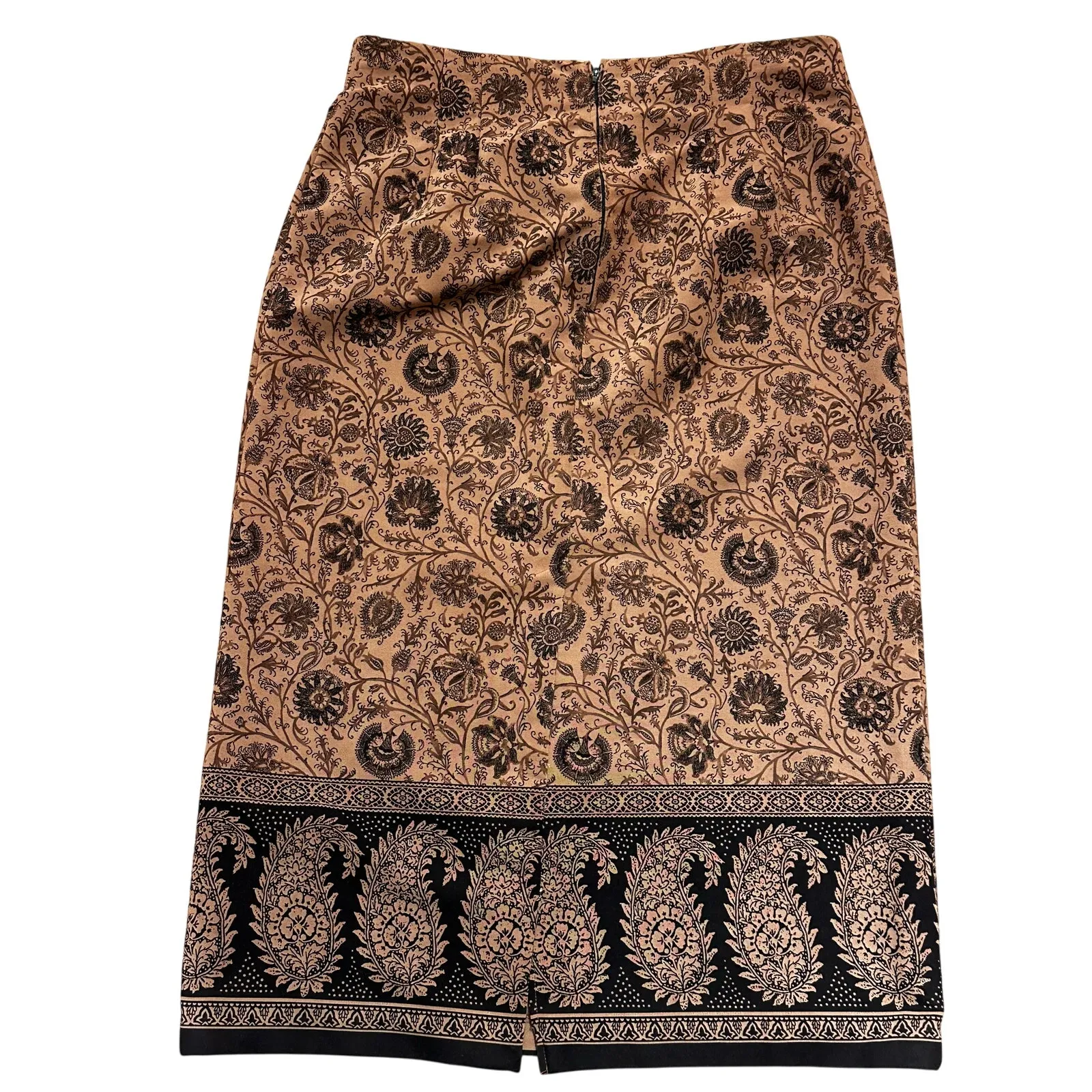 Vintage 80s Briggs Plus Size Brown Tan Maxi Skirt Size 14/16 - Image 2