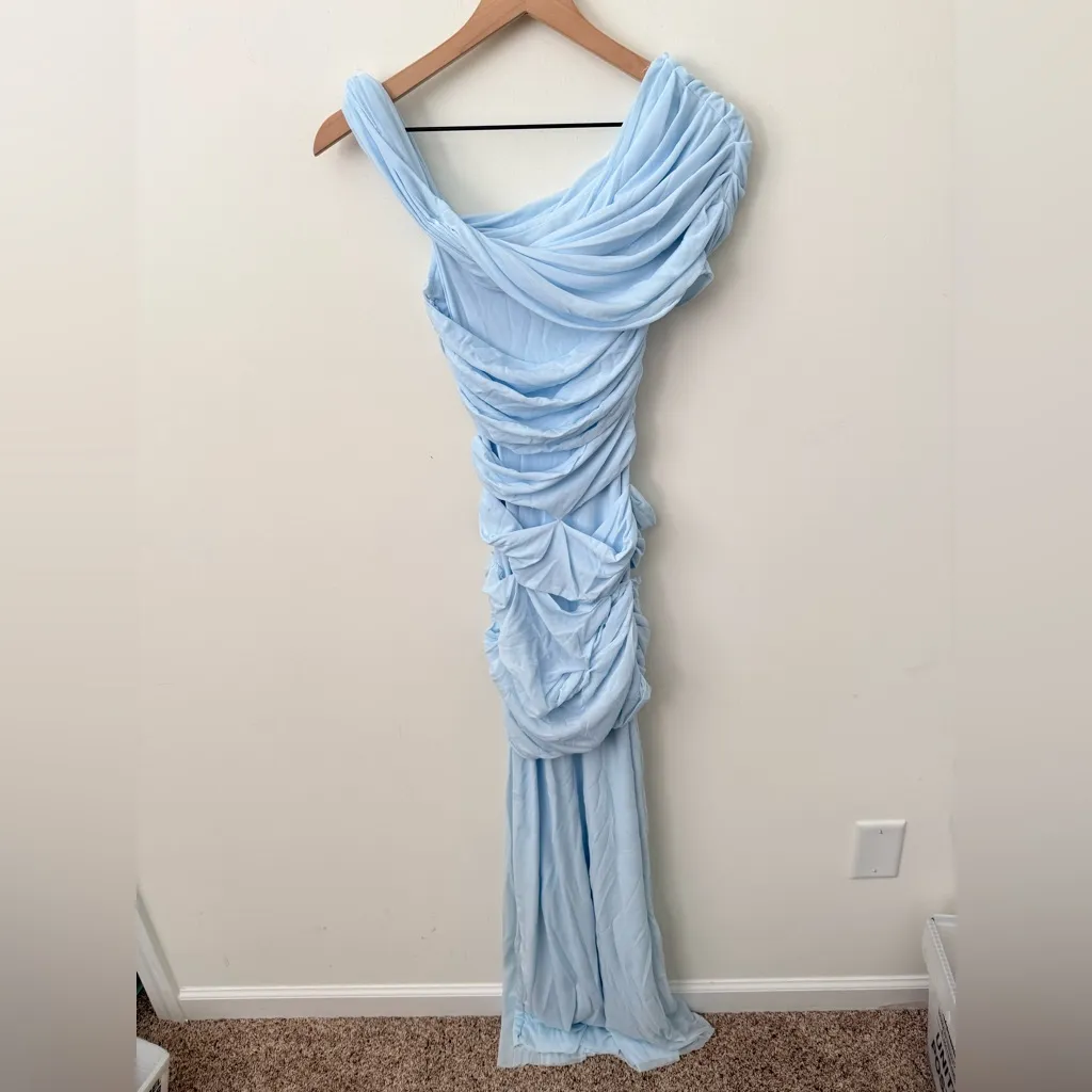 NWT Deme by Gabriella Alba Maxi Long Dress in Ice Blue Size XS - Image 4