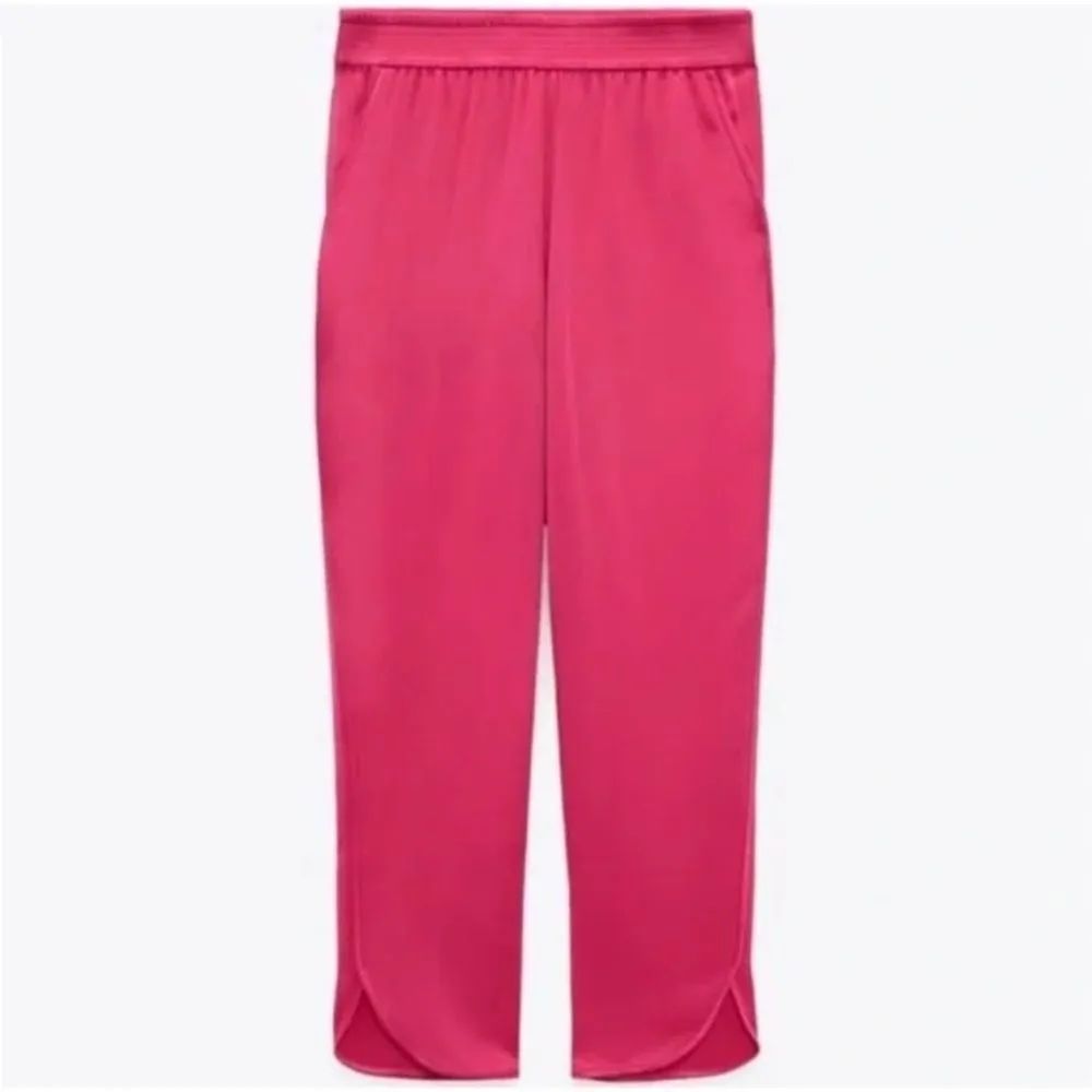 Zara Satin Effect Fuschia Pink Pants Set(Size Medium) - Image 7