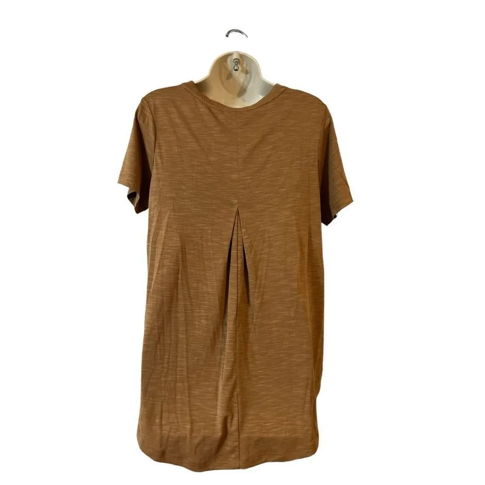 Mod Ref Women's Heathered Shirt V-Neck High-Low Hem Top Size Small Rust - Image 2